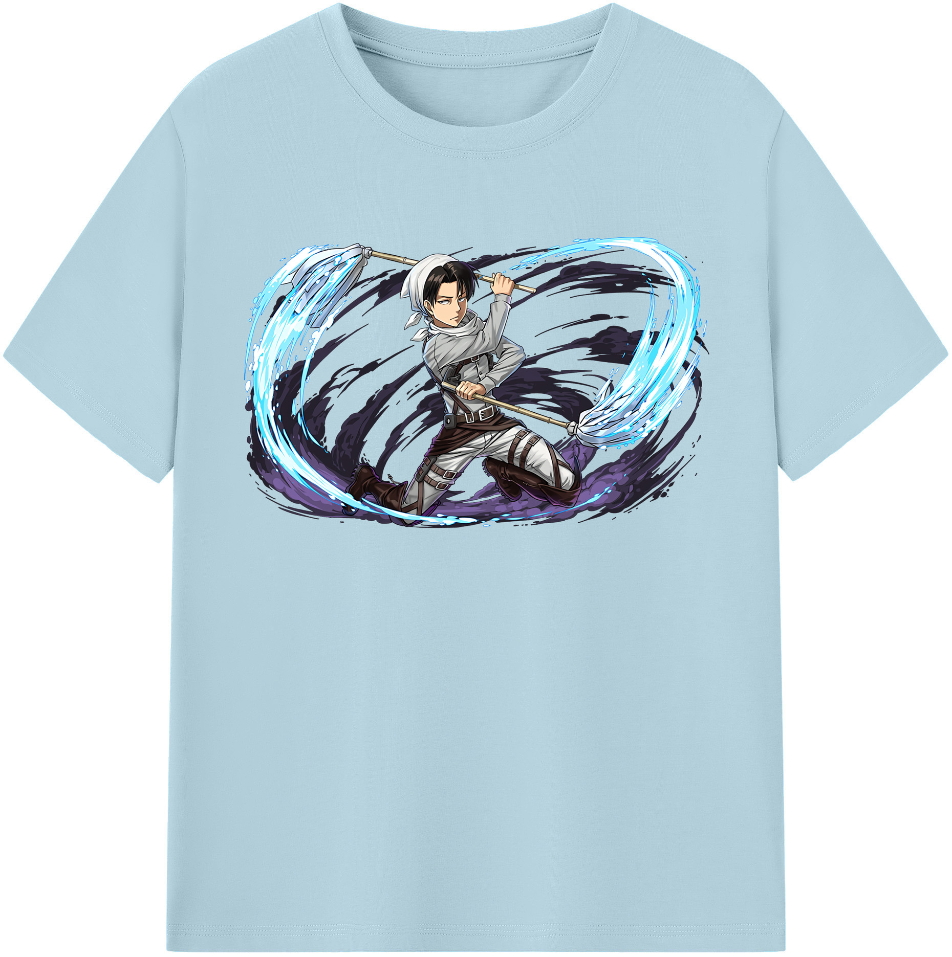 （画像用） 進撃の巨人 リヴァイ·アッカーマン Attack on Titan Levi Ackerman 綿100％半袖Tシャツ（フロントプリント）